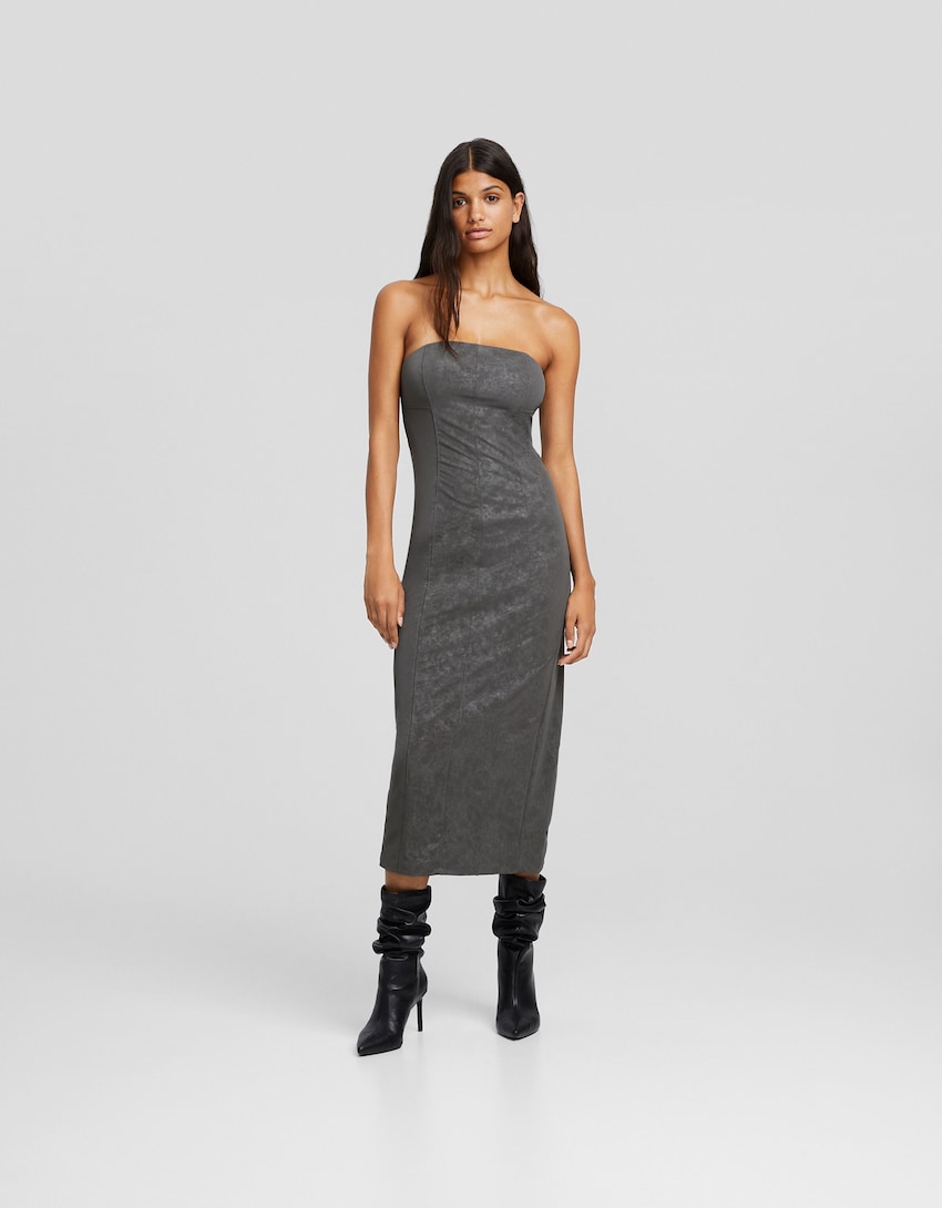 Vestido midi bandeau