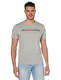 Jack & Jones Jjecorp Logo tee SS Crew Neck Noos T-Shirt, Light Grey Melange, XL para Hombre