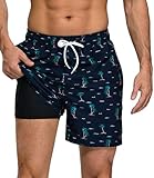 Kfnire Bañador Hombre con Forro Compresión