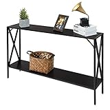 LIFEZEAL Mesa Consola 2 Niveles, Mesa de Recibidor con Estante de Madera, Consola 120 x 23 x 74cm