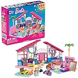 Barbie Mega Construx Casa de Malibú, Muñecas con casa de bloques de construcción