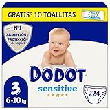 ‘Pack’ de 224 pañales Dodot Sensitive + ‘pack’ de 10 toallitas Aqua Plastic Free