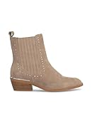 Alma en Pena. Botines Planos de Piel con tachas para Mujer