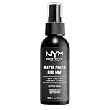 NYX Professional Makeup Spray fijador, larga duración, Ligero, fórmula vegana, acabado mate, 60 ml.