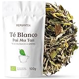 TE BLANCO PURO Ecológico 100 gr (+60 tazas) | Té Blanco Pai Mu Tan Puro a granel, Bai Mu Dan.