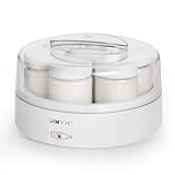 Yogurtera Clatronic. Preparación de yogur, queso fresco y queso crema. 7 tarros de 160 ml con tapa.