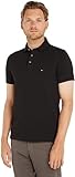 Tommy Hilfiger Polo de Manga Corta para Hombre 1985 Slim Fit, Negro (Black), XL