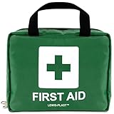 Kit de primeros auxilios homologado con vendas, tiritas, tijeras, etc.