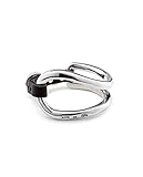 UNO de 50 - Pulsera bañado en plata de ley con detalle en cuero