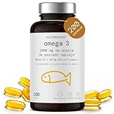 Omega 3 2000mg | 200 Perlas | 600mg de Omega-3 puro + Vitamina E.