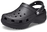 Crocs Classic Platform Clog W, Zuecos ,Mujer, Negro