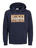JACK & JONES Sweat Hood Jjcolton Sudadera con Capucha, Azul, XL para Hombre