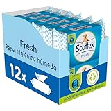 Scottex Papel Higiénico Húmedo Fresh con Agua Micelar y Vitamina E, Biodegradable