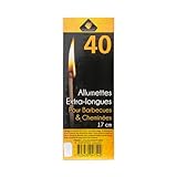 Pyro Feu Fosforos Extra-Largos 17cm; Caja de 40 Uds Extralargos, Madera, 17 cm