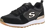 Skechers OG 85 Goldn Gurl, Zapatillas para Mujer, Black Suede Nylon Mesh Rose Gold Trim