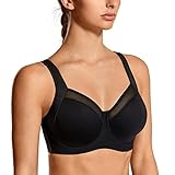 SYROKAN Sujetador Deportivo Mujer Alto Impacto con Aros y Espalda Cruzada sin Forro