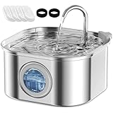 Fuente de agua para mascotas de acero inoxidable, 3.2 L, filtrado Múltiple, ultra silenciosa.