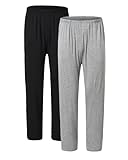JINSHI Pantalones Largos de Pijama para Hombre Cómodo Pantalón de Estar de Modal