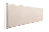 Cabecero de espuma liso con ribete, desenfundable, para camas de 150 (164 x 52 cm), tela beige.