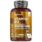 Vitamina B12 Vegana 1000 mcg - 450 Micro Comprimidos de Metilcobalamina B12, sin OGM y sin lactosa.
