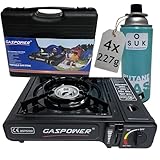 SOUK ONE Hornillo de gas prémium para camping con maletín de transporte