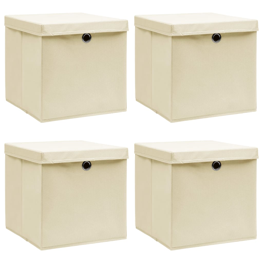 4 Cajas De Almacenaje Con Tapa
