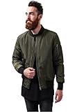 Urban Classics Cazadora de Hombre Chaqueta Bómber de Estilo Urbano en verde oliva