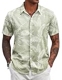 COOFANDY Camisa Hawaiana Hombre Camisa Manga Corta Camisas de Flores Camisas Verano Estampadas