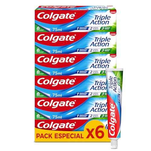 Colgate Triple Acción Pasta de Dientes, Pack 6 Uds x 75ml
