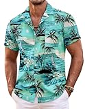 COOFANDY Camisa Hawaiana Hombre Camisa de Manga Corta Floral Camisa de Playa