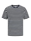 JACK & JONES Jjeorganic Basic tee SS O-Neck Noos Camiseta, Blazer/Stripes:Cloud Dancer, L Hombre