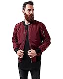 Urban Classics Cazadora de Hombre Chaqueta Bomber de Estilo Urbano, en Burdeos