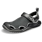 Crocs - Swiftwater Mesh Deck Sandal Men, Sandalias Punta Cerrada Hombre, Negro (Black 001)