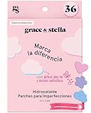 Grace & Stella Parches para acné - Seca granos y espinillas, invisibles. 36 unidades.
