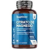 Citrato de Magnesio 240 cápsulas veganas, para 4 meses, alivia el cansancio y la fatiga.