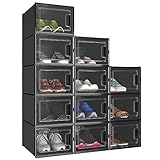 YITAHOME Cajas de Zapatos 12 Set, Organizador de Zapatos Plástico con Puerta Transparente