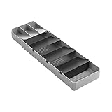 Metaltex Organizador de Cubiertos, Gris Y Negro, 40-49 cm