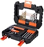 BLACK+DECKER Juego de 31 Piezas para Atornillar y Taladrar con Maletin de fácil Transporte