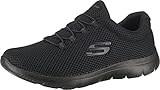 Skechers Summits Lite, Zapatillas Mujer, Black Mesh Black Trim
