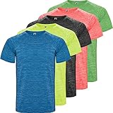 ROLY Pack 5 Camisetas Técnicas Austin Manga Corta Unisex Tejido Técnico Transpirable