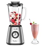 Moulinex batidora de vaso, 5 velocidades, 6 cuchillas, jarra termorresistente, pica hielo, 1,75l.