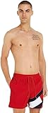 Tommy Hilfiger Bañador para Hombre Sf Medium Drawstring Pernera Larga, Rojo (Primary Red), L