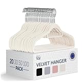 20 Perchas de terciopelo antideslizantes giratorias 360° para abrigos, trajes, camisas y pantalones.