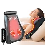 Snailax Masajeador Cervical y Espalda con Calor, Cojín de Masaje Shiatsu