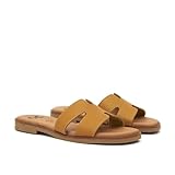 NENIC Sandalia mujer de piel ATENAS. Estilo minimalista, plantilla acolchada y suela antideslizante.