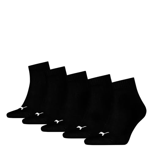 PUMA Unisex Quarter Plain, Calcetines Unisex adulto, Negro - Nuevo, 43-46