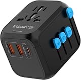MAOMAOCON Reiseadapter - Adaptador Universal de Viaje con PD20 W, 2 USB, 1 USB C y 1 CA