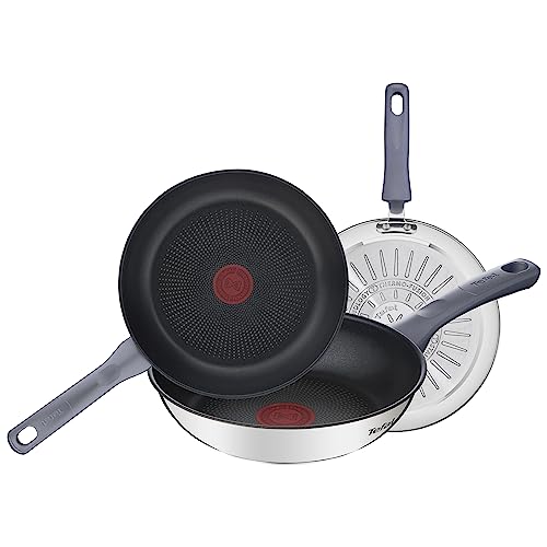 Tefal Daily Cook - Juego de Sartenes de 20/24/26 cm, Apto inducción, antiadherente, sin PFOA.