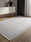 benuta Basic Alfombra Algodon Ron - Beis/Negro 140x200 cm - 100% Tejida a Mano