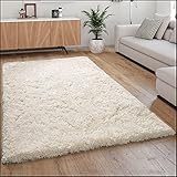 Paco Home Alfombra Pelo Largo Mullida Moderna Shaggy Flokati Acogedora Uniforme En Blanco